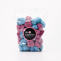 Jelly Spogs - soft licorice jelly candy covered in pink and blue sprinkles