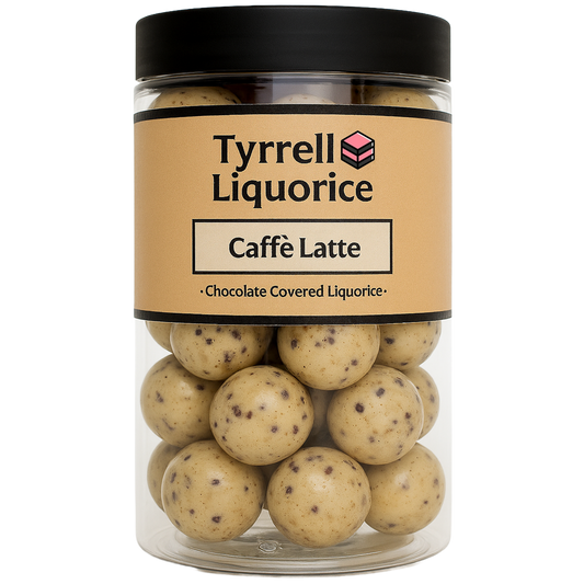 Tyrrell Licorice Caffè Latte | Sweet Black Licorice Coated with Coffee Flavoured White & Milk Chocolate