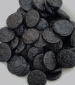 Pontefract cakes - traditional English soft sweet licorice cakes
